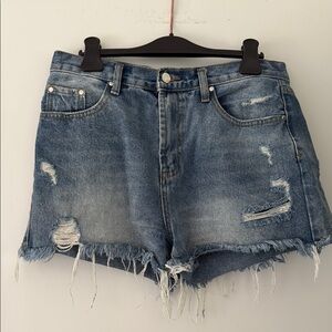 Distressed Denim Shorts